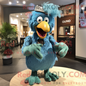 Cyan Dodo Bird Maskottchen...