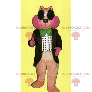 Mascota roedor rosa con pajarita - Redbrokoly.com