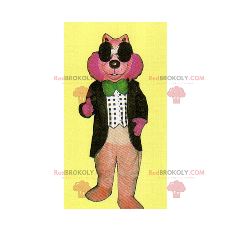 Mascota roedor rosa con pajarita - Redbrokoly.com