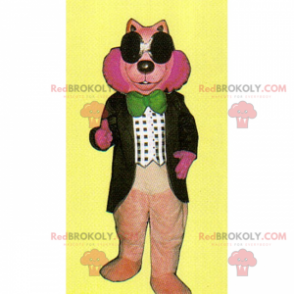 Mascote roedor rosa com gravata borboleta - Redbrokoly.com