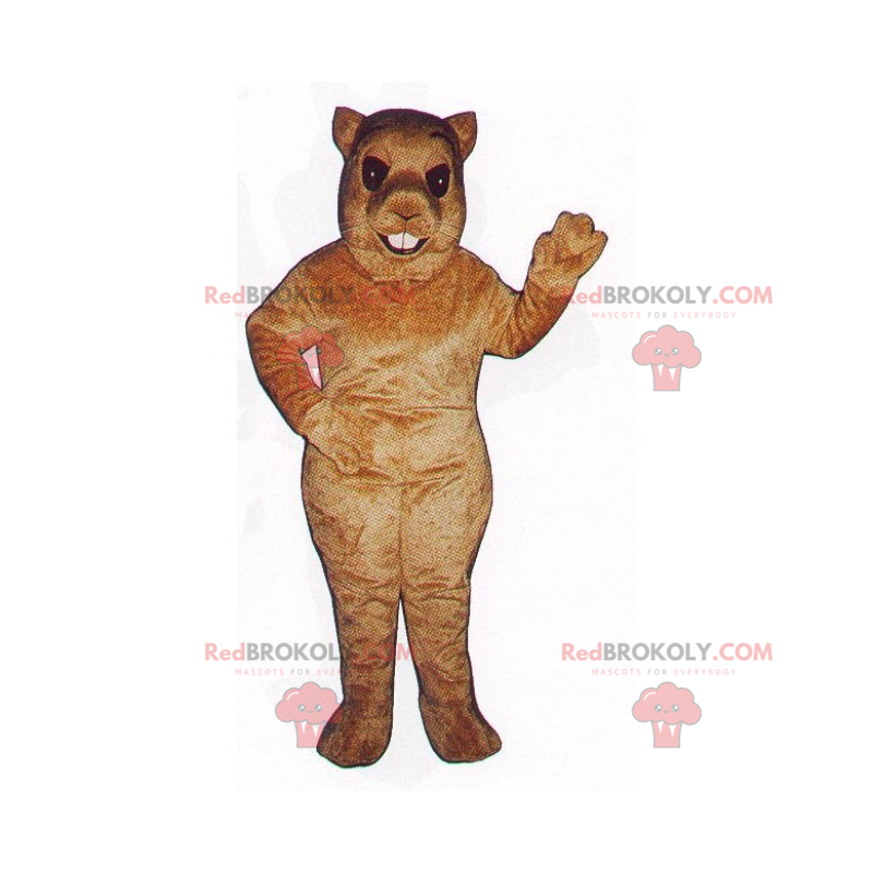 Mascote roedor sorridente com dentes grandes - Redbrokoly.com