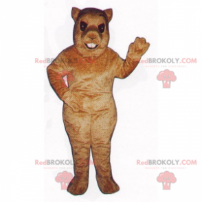 Sorridente mascotte roditore con grandi denti - Redbrokoly.com