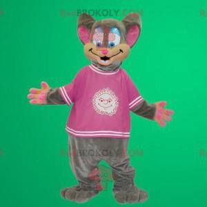 Šedý a růžový kostým myši
