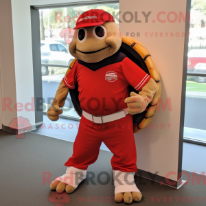Red Turtle-mascottekostuum...