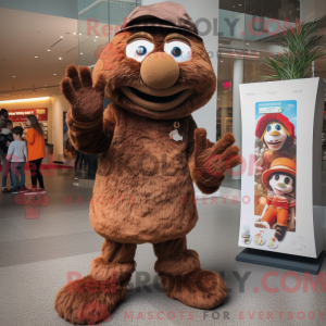 Brown Stilt Walker mascot...