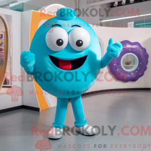 Cyan smultring maskot drakt...