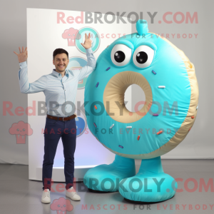 Cyan smultring maskot drakt...