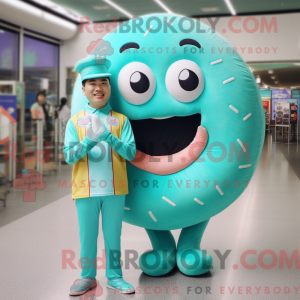 Cyan Sultring Maskot Drakt...