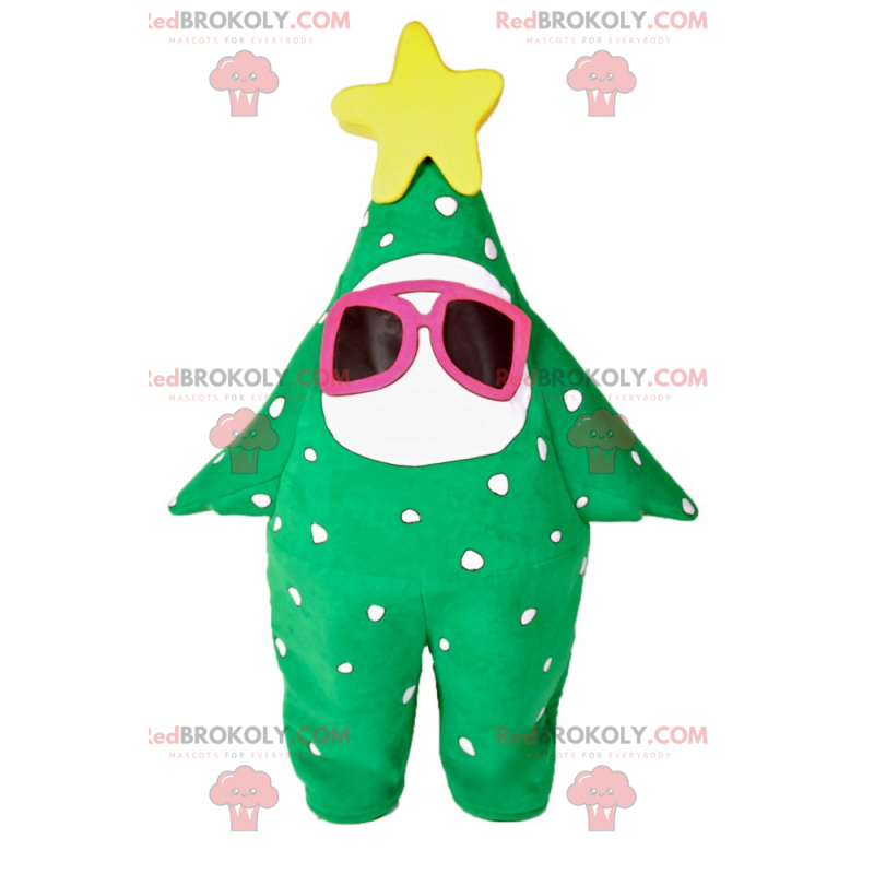 Kerstboommascotte met roze zonnebril - Redbrokoly.com