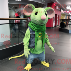 Lime Green Rat maskot...