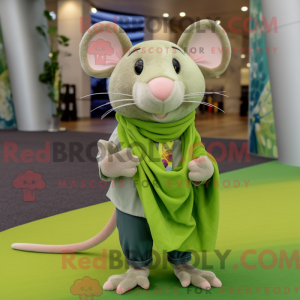 Lime Green Rat maskot...