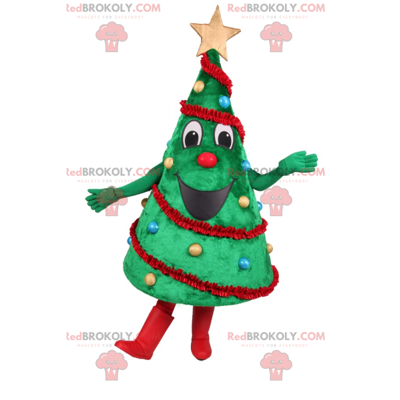 Mascote da árvore de natal decorada - Redbrokoly.com