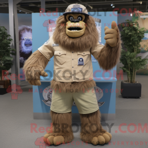 Beige Sasquatch maskot...