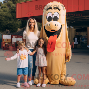 Beige Hot Dogs maskot...