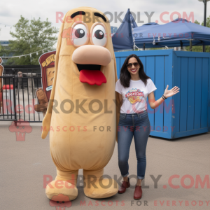 Beige Hot Dogs mascot...