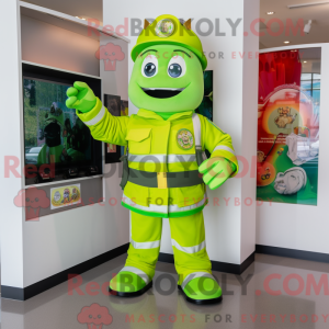 Postava maskota Lime Green...