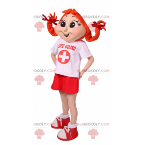 Mascotte de secouriste avec couettes - Redbrokoly.com