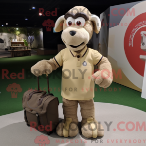 Beige Ram mascot costume...
