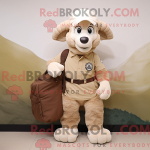 Beige Ram mascot costume...
