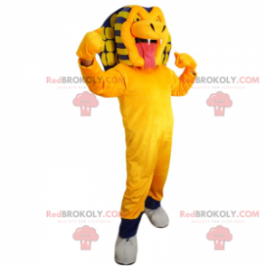 Mascote cobra amarela e azul - Redbrokoly.com