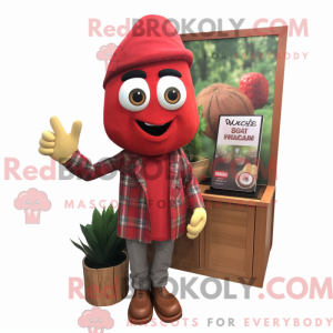 Rød Zucchini maskot kostume...