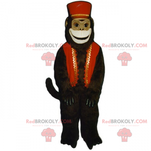 Monkey maskot med kostyme og hatt - Redbrokoly.com