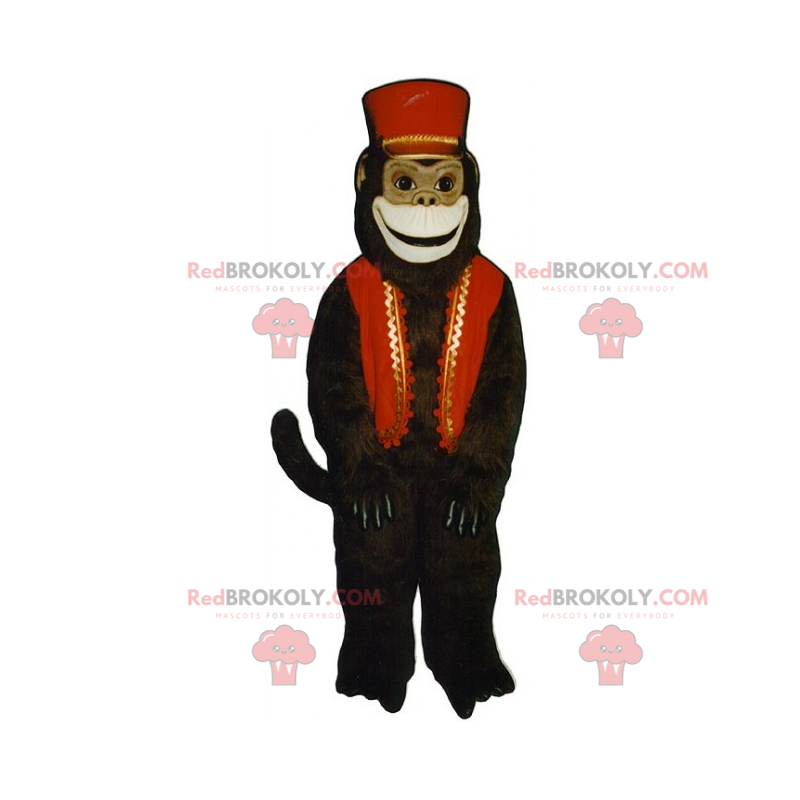 Monkey maskot med kostyme og hatt - Redbrokoly.com Monkey maskot med kostyme og hatt - Redbrokoly.com