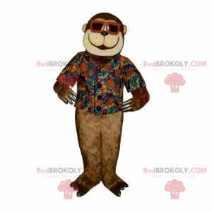 Mascote macaco com óculos de sol - Redbrokoly.com