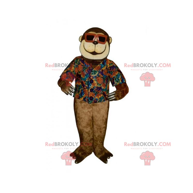 Aapmascotte met zonnebril - Redbrokoly.com