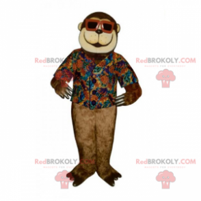 Aapmascotte met zonnebril - Redbrokoly.com