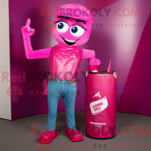 Magenta Soda Can maskot...