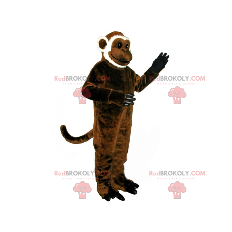 Mascotte de singe marron et blanc - Redbrokoly.com