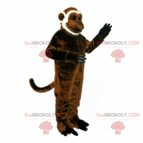 Braunes und weißes Affenmaskottchen - Redbrokoly.com