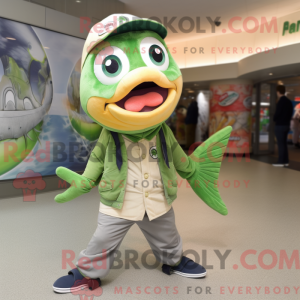 Oliven laks maskot kostyme...
