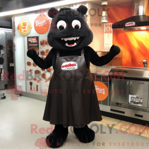 Sort Bbq Ribs maskot...