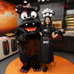 Sort Bbq Ribs maskot...