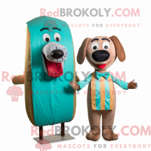 Teal Hot Dogs Maskottchen...