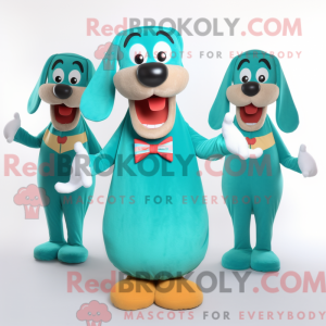 Teal Hot Dogs Maskottchen...