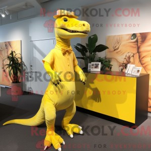 Gul Iguanodon maskot...