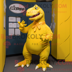Gul Iguanodon maskot...