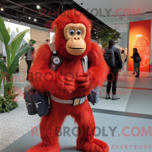 Rød orangutang maskot...