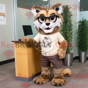 Brun Lynx maskot kostume...