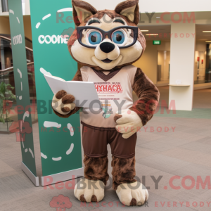 Brun Lynx maskot kostume...