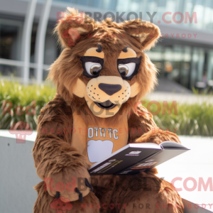 Brown Lynx mascot costume...
