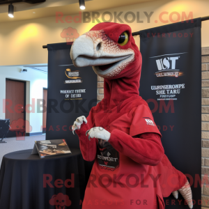 Red Utahraptor mascot...