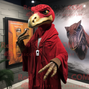 Red Utahraptor mascot...