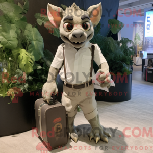 Tan Gargoyle maskot kostume...