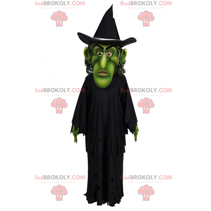 Mascota de bruja con cara verde - Redbrokoly.com