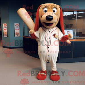 Tan Hot Dog mascot costume...
