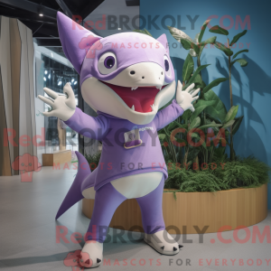 Lavendel Shark maskot...